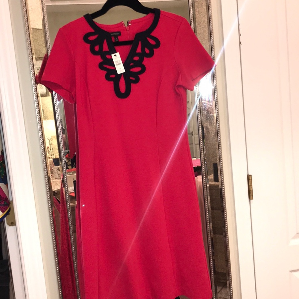 Talbots pink and navy dress